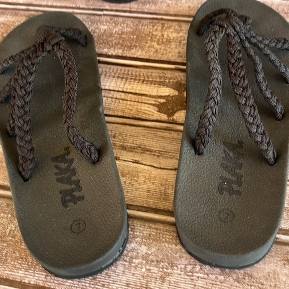 Plaka Black  Braided Flip Flop  Sandals Size 7 - Picture 5 of 7